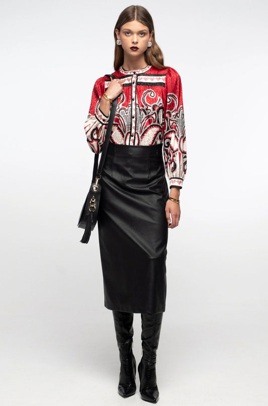  LIQUORICE MIDI SKIRT BLACK - Vesta Donna 