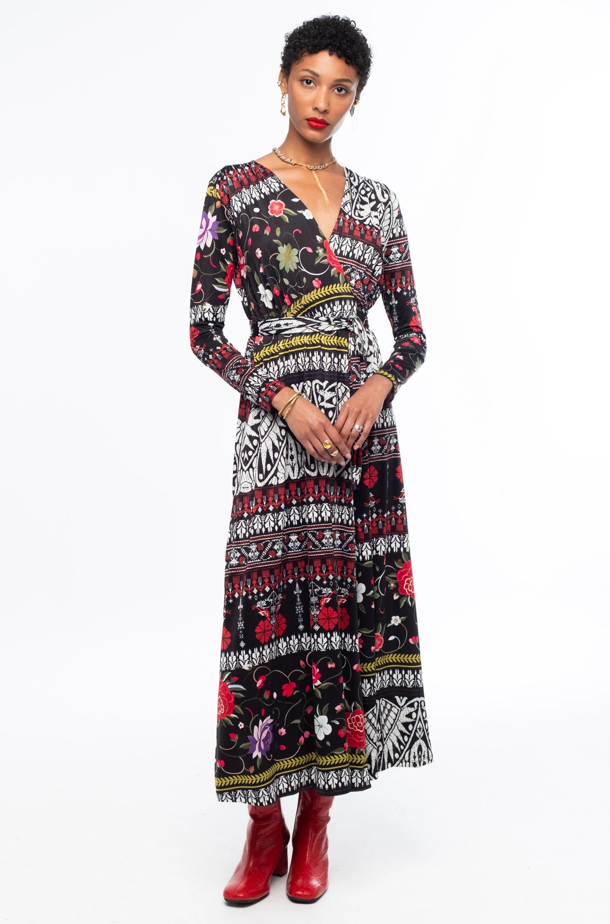  FLORA WRAP LONG DRESS - Vesta Donna 