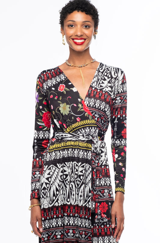  FLORA WRAP LONG DRESS - Vesta Donna 