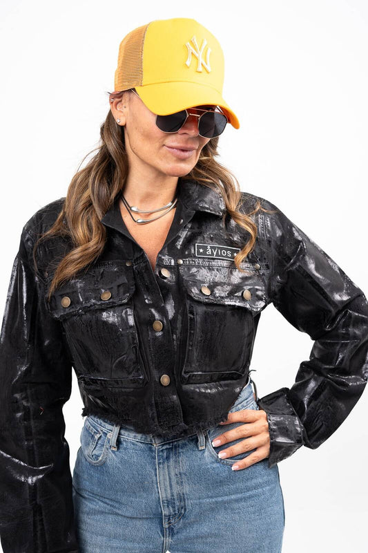  INDY JACKET BLACK FOIL - Vesta Donna 