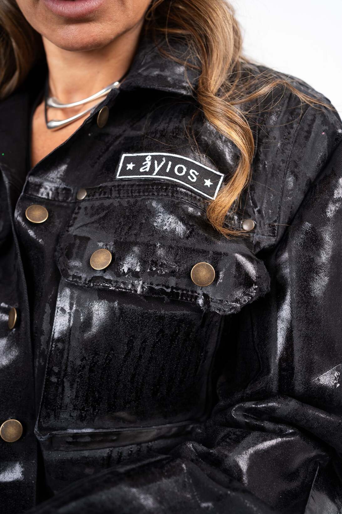  INDY JACKET BLACK FOIL - Vesta Donna 
