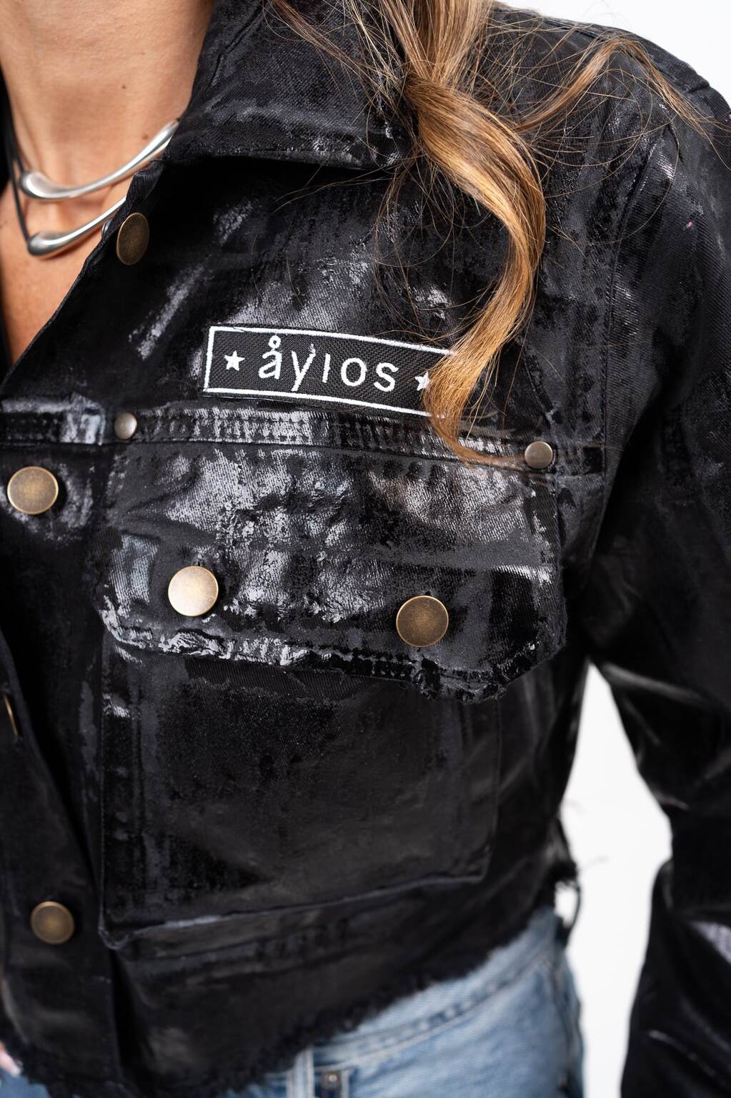  INDY JACKET BLACK FOIL - Vesta Donna 