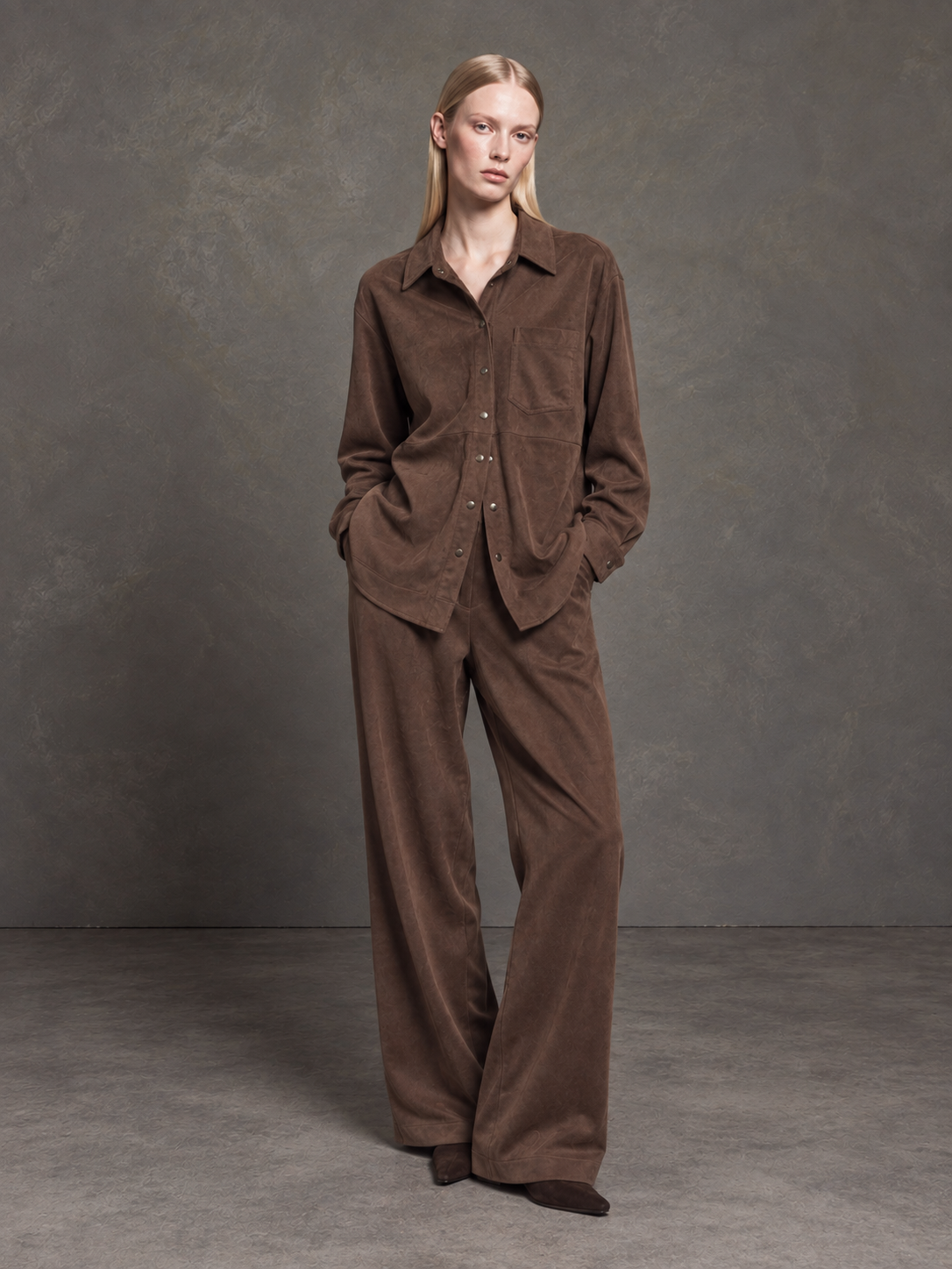  COCOA SUEDE SHIRT BROWN - Vesta Donna 