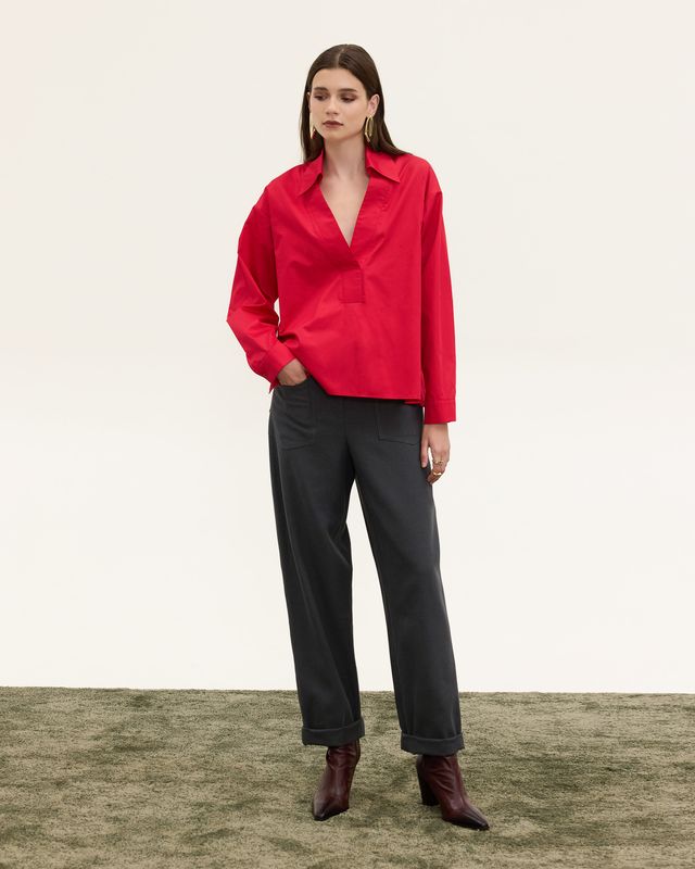  RUBY POPLIN SHIRT RED - Vesta Donna 
