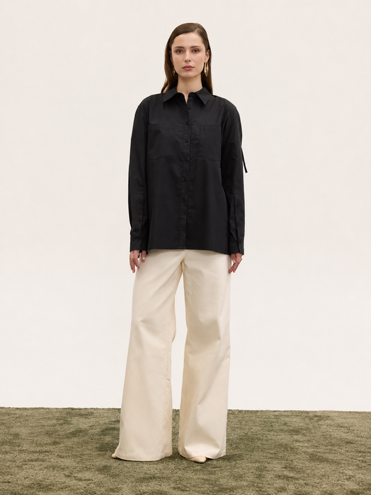  DALIA UTILITY SHIRT BLACK - Vesta Donna 