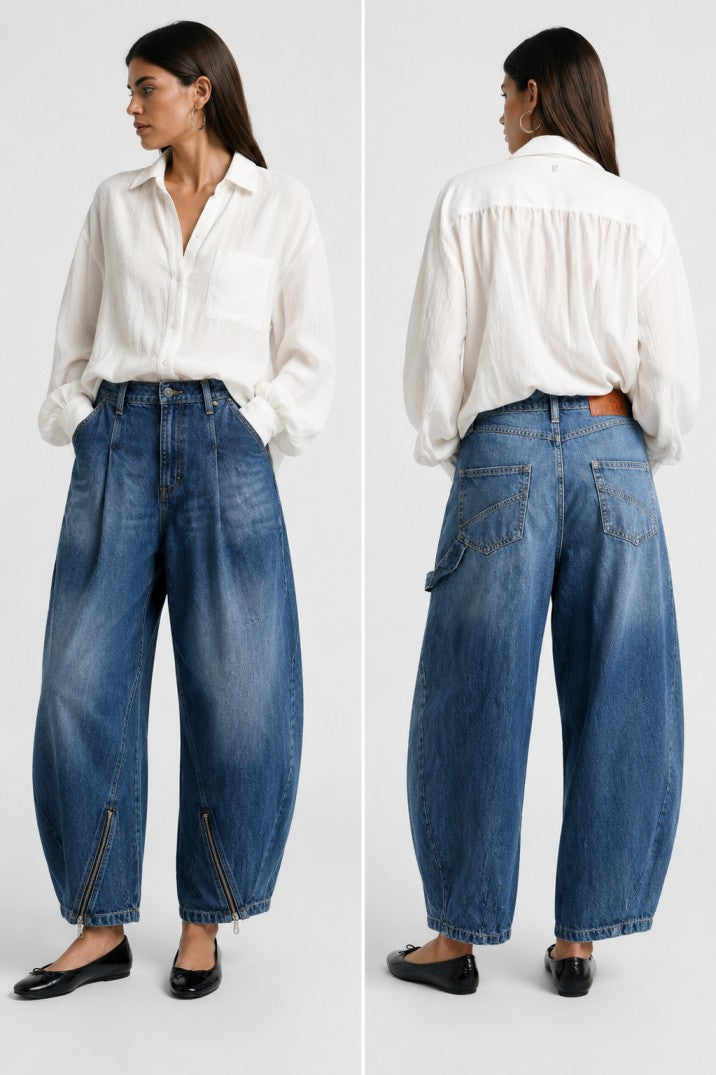  NORA BALLOON DENIM PANTS - Vesta Donna 