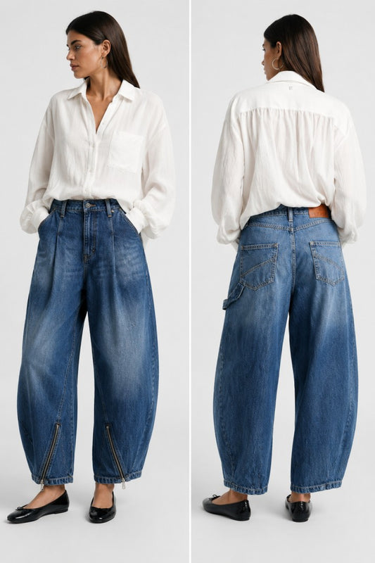  NORA BALLOON DENIM PANTS - Vesta Donna 