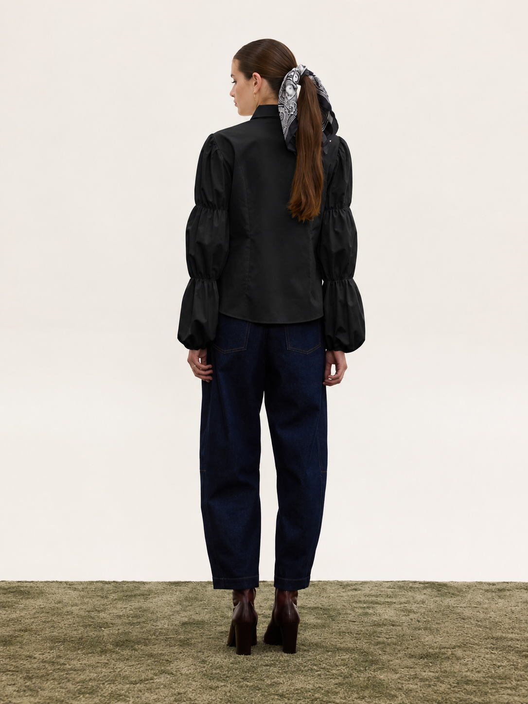  CELESTE BALLOON SLEEVE SHIRT BLACK - Vesta Donna 