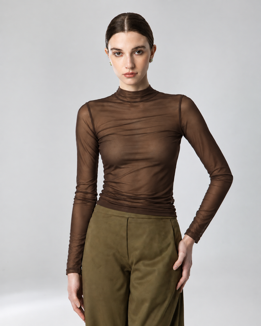  BEAR TOP BROWN - Vesta Donna 
