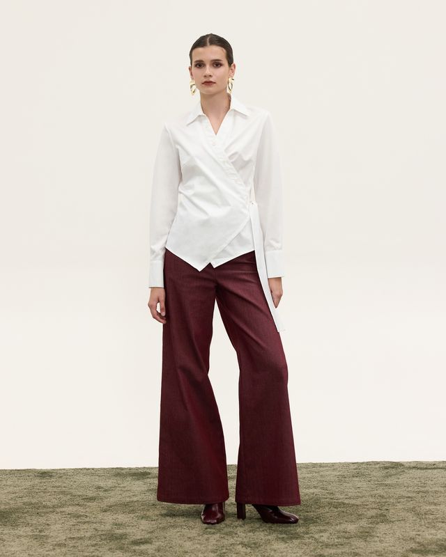  ELLIE WRAP SHIRT WHITE - Vesta Donna 
