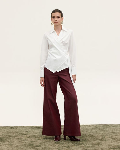 ELLIE WRAP SHIRT WHITE - Vesta Donna 