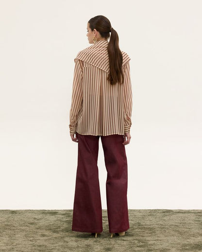 MILA STRIPED SCARF SHIRT - Vesta Donna 