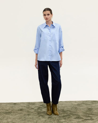  LIVIA RELAXED SHIRT CIEL - Vesta Donna 