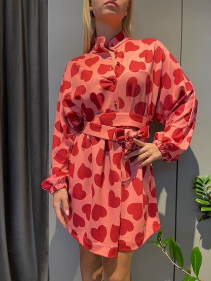  RED HEARTS DRESS - Vesta Donna 