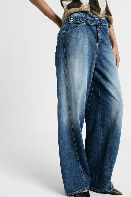  ALESSIA WIDE DENIM PANTS - Vesta Donna 