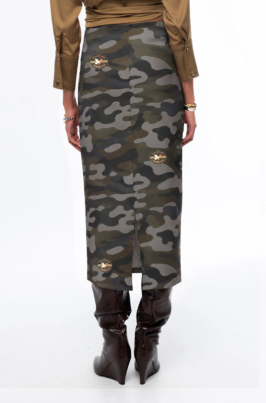 CAMOUFLAGE MIDI SKIRT