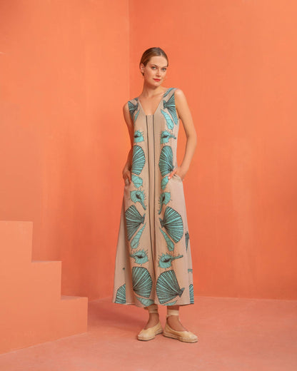  SEASHELL LONG DRESS A LINE - Vesta Donna 