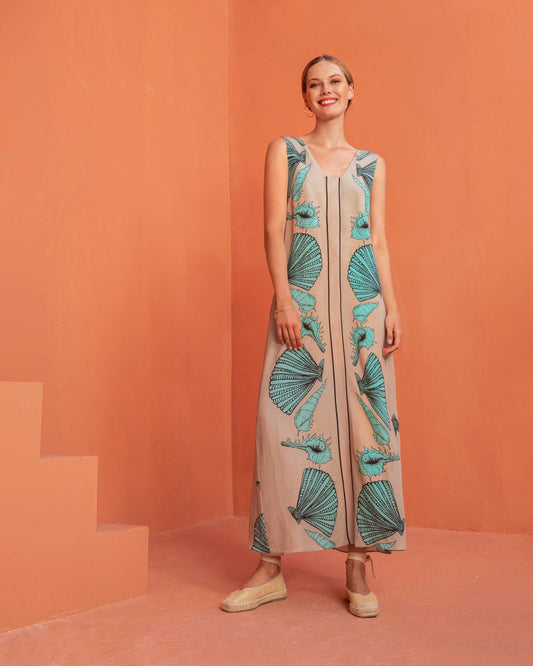  SEASHELL LONG DRESS A LINE - Vesta Donna 